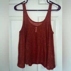 Burnt Orange Xhiliration Tank/Swimsuit Coverup